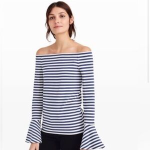 Club Monaco striped off the shoulder shirt